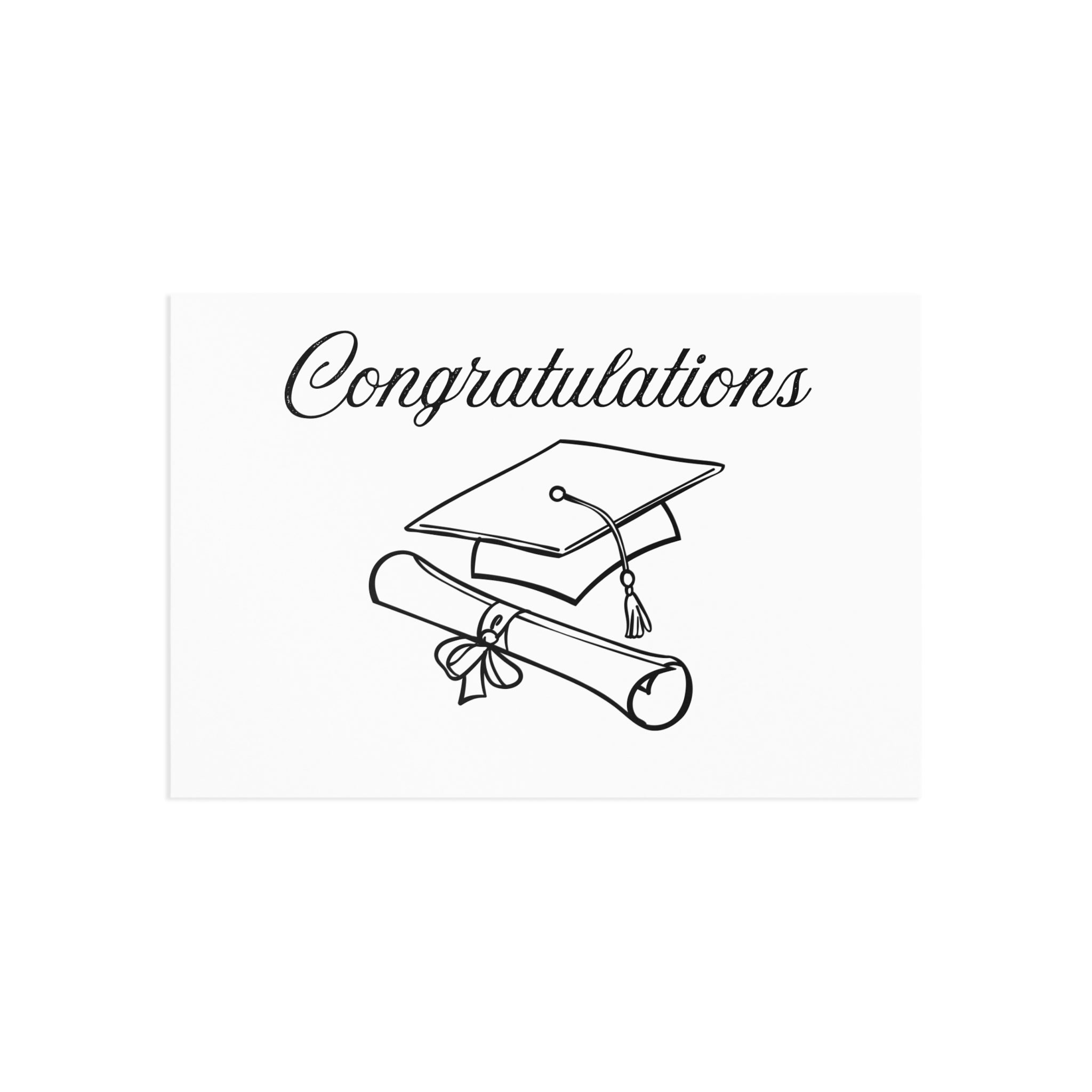 Graduation Congratulations Fine Art Postcards — Diploma & Cap Keepsake Set
