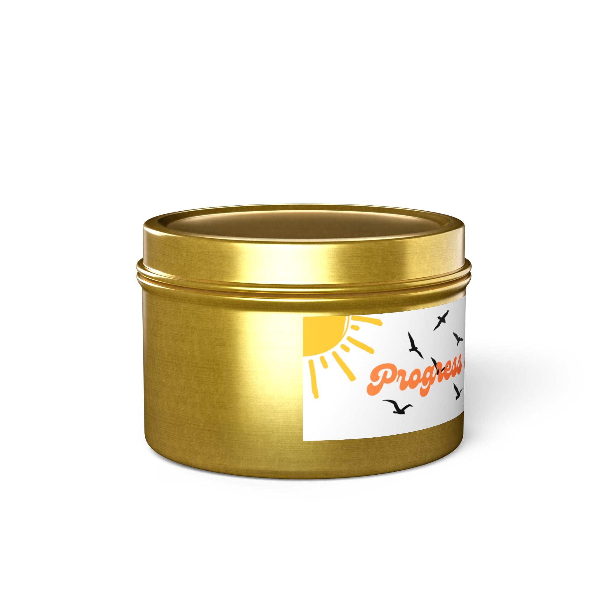 Tin Candle — “Progress Over Perfection” Motivational Scented Tin Candle