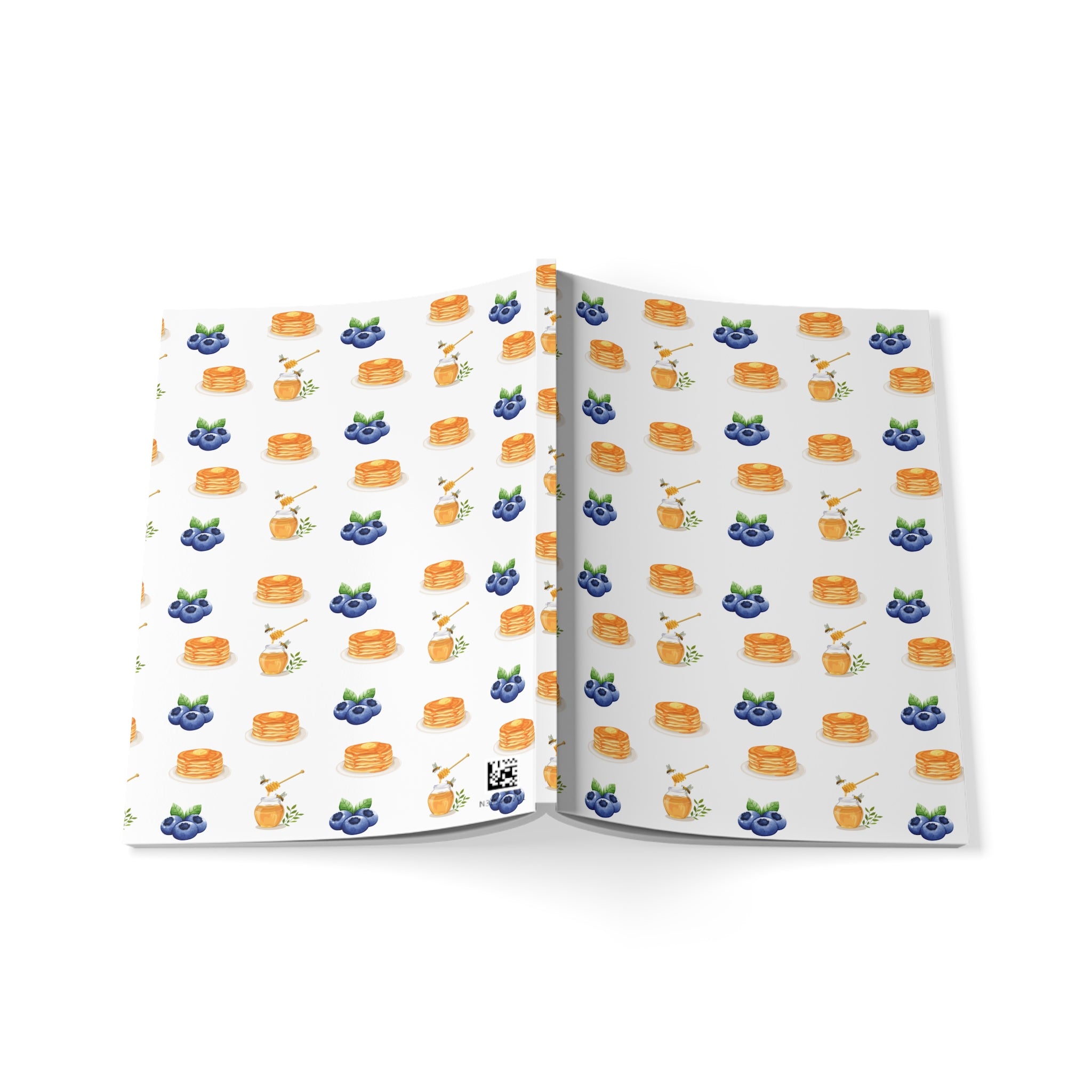 Blueberry & Honey Pancakes A5 Notebook — Cute Productivity Journal