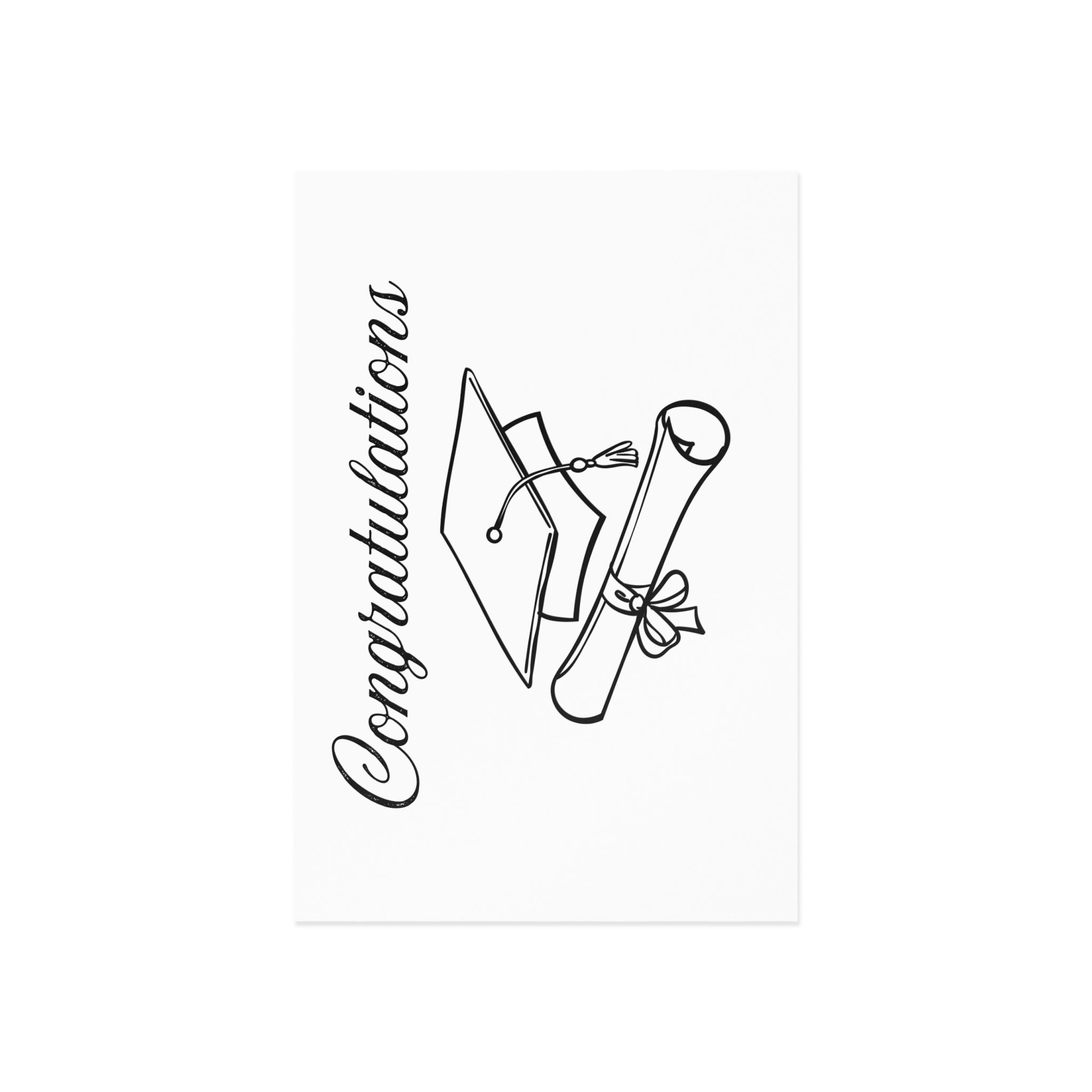 Graduation Congratulations Fine Art Postcards — Diploma & Cap Keepsake Set