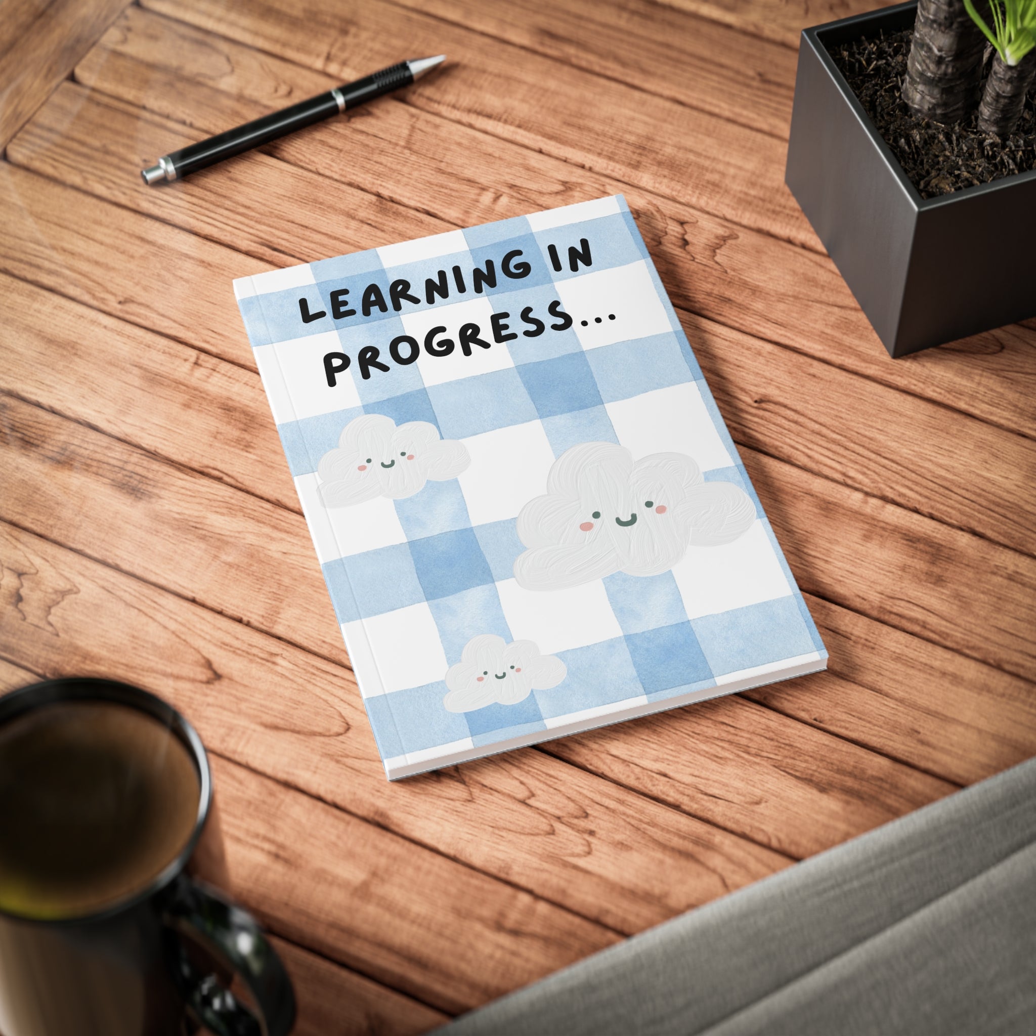 Blue Cloud Pattern A5 Notebook, Softcover Journal for Notes & Organization