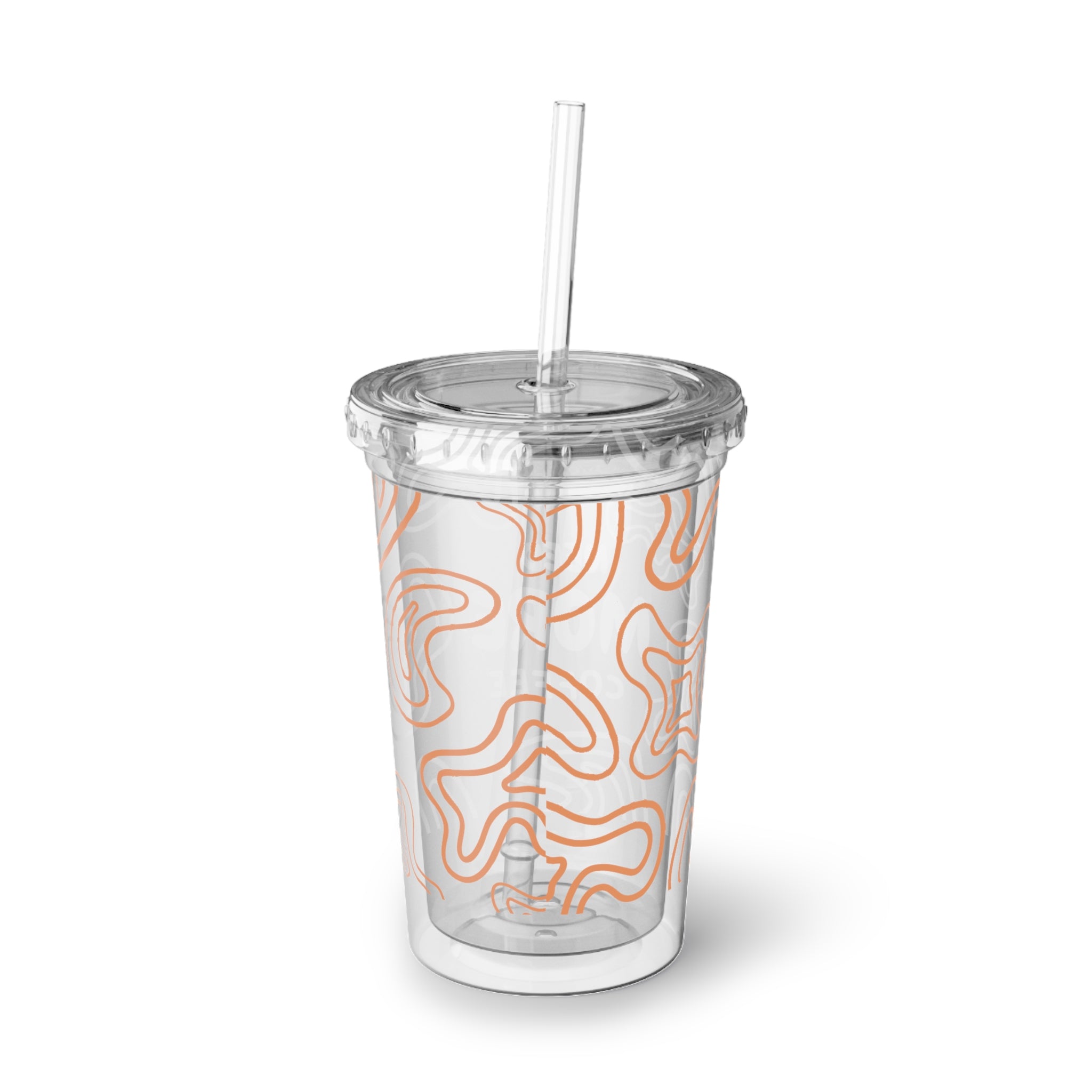 Cute Aesthetic Acrylic Tumbler — Reusable Iced Coffee Cup with Lid & Straw