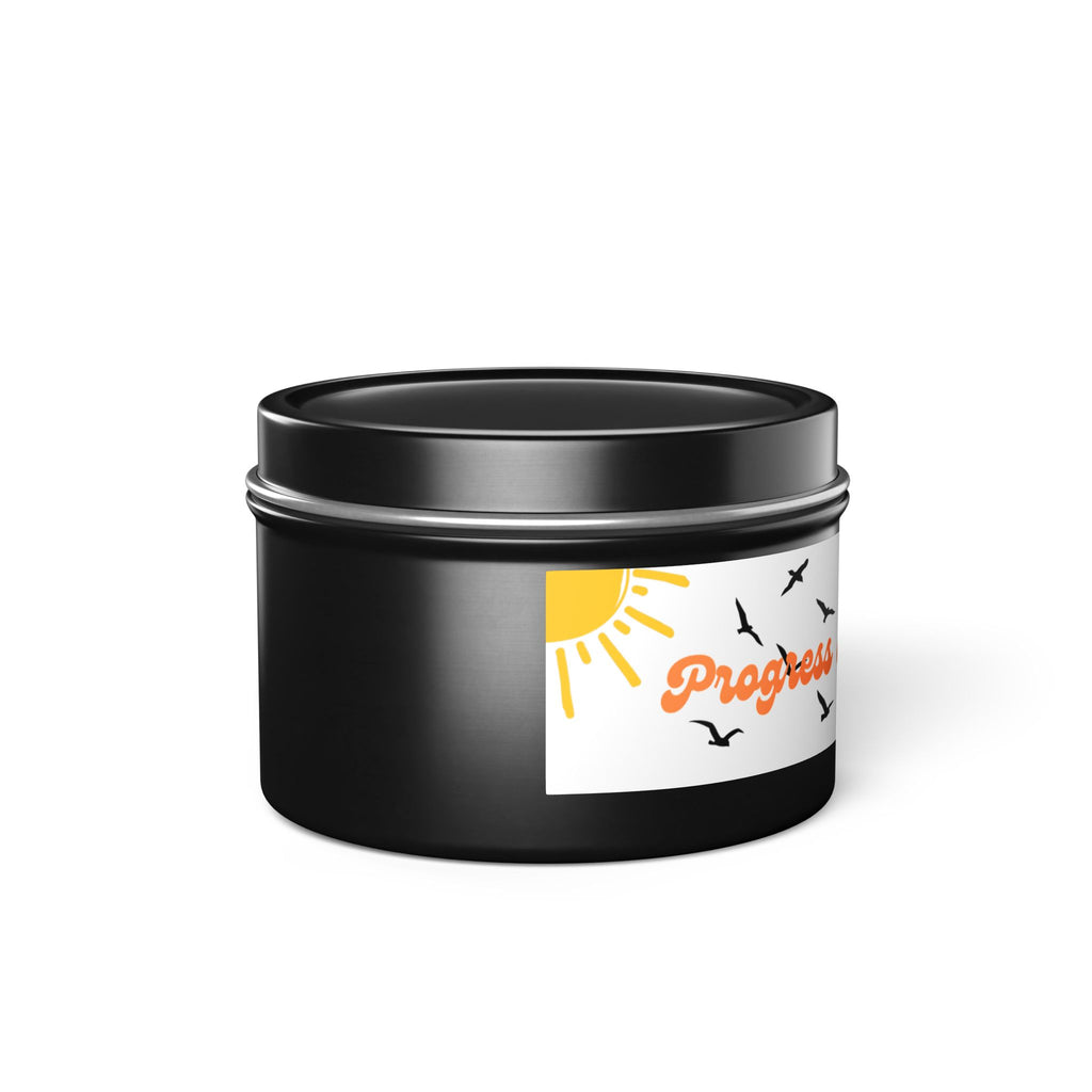 Tin Candle — “Progress Over Perfection” Motivational Scented Tin Candle